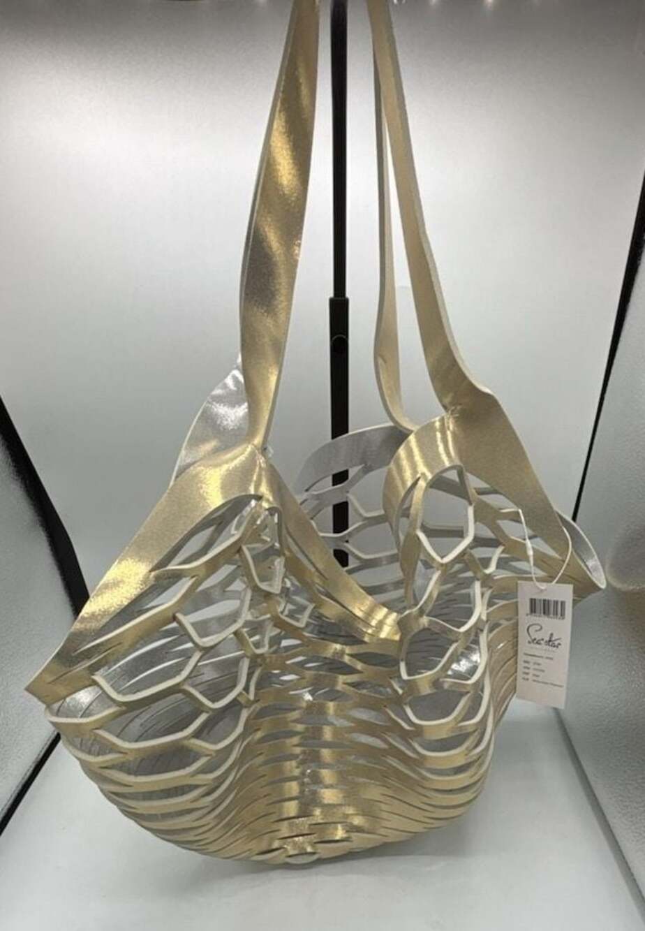 Sea Star Beachwear Fisherman's Tote in White Gold/Platinum